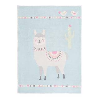 Kinderteppich Lama blau